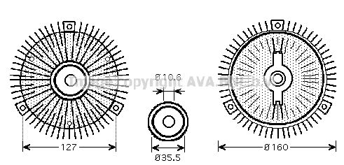 AVA QUALITY COOLING sankaba, radiatoriaus ventiliatorius MSC412